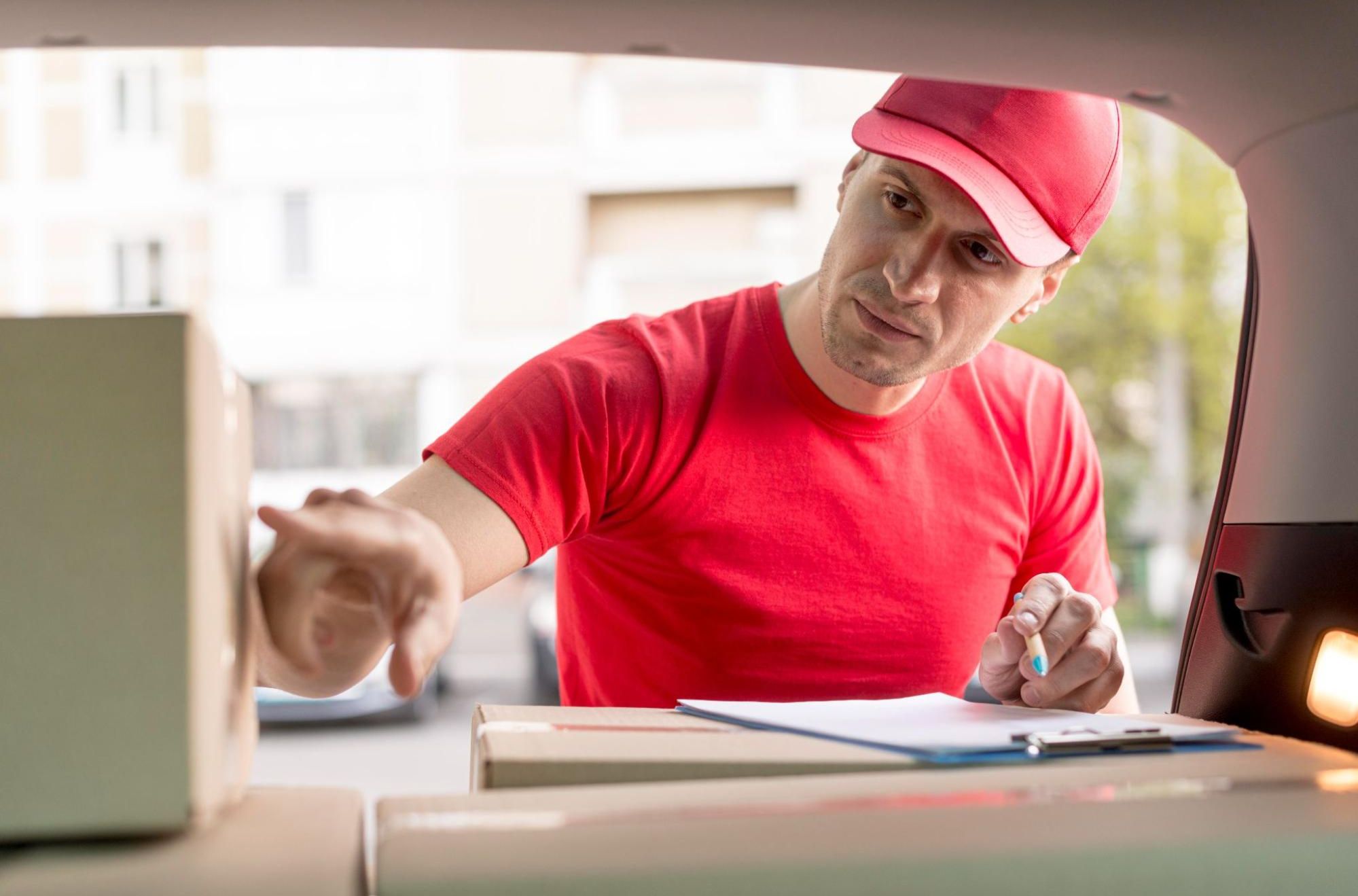 A man delivering order