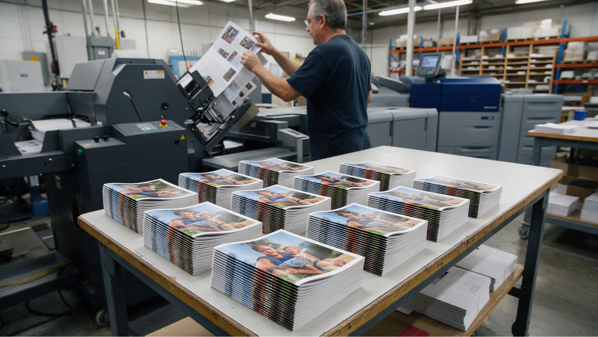 Stacked printed magazines on table