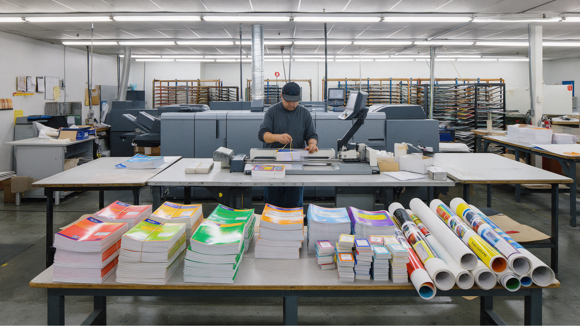 Printed booklets and rolled posters