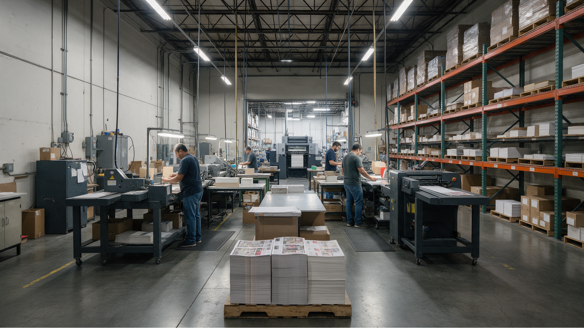 Commercial printing facility interior