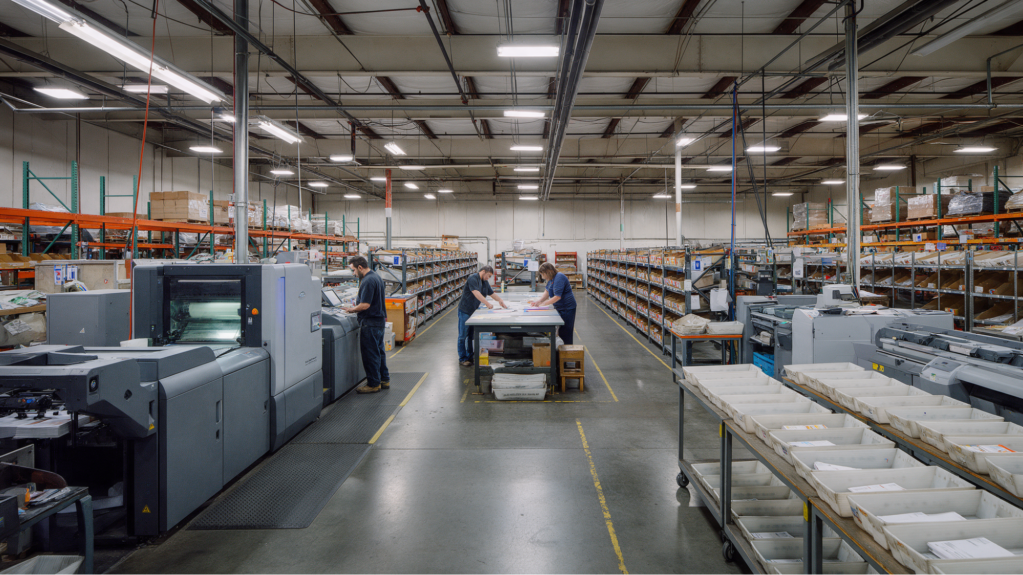 Full mail production warehouse facility